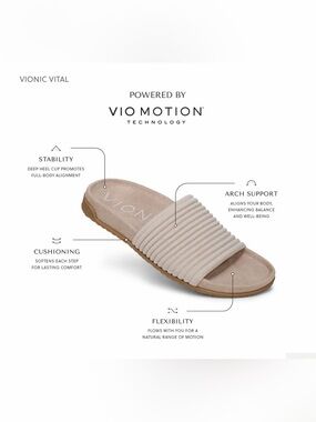Vionic Evie Knit Slide Sandals 8 wide
